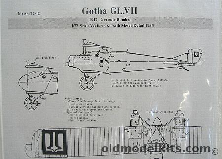 Sierra 1/72 Gotha GL-VII  (GLVII) - 1917 German Bomber - Bagged, 72-12 plastic model kit